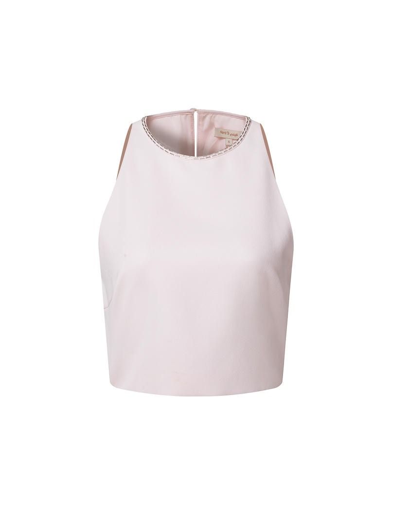 Embellished neckline Sleeveless Top
