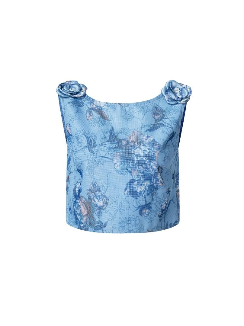 mix print crop top