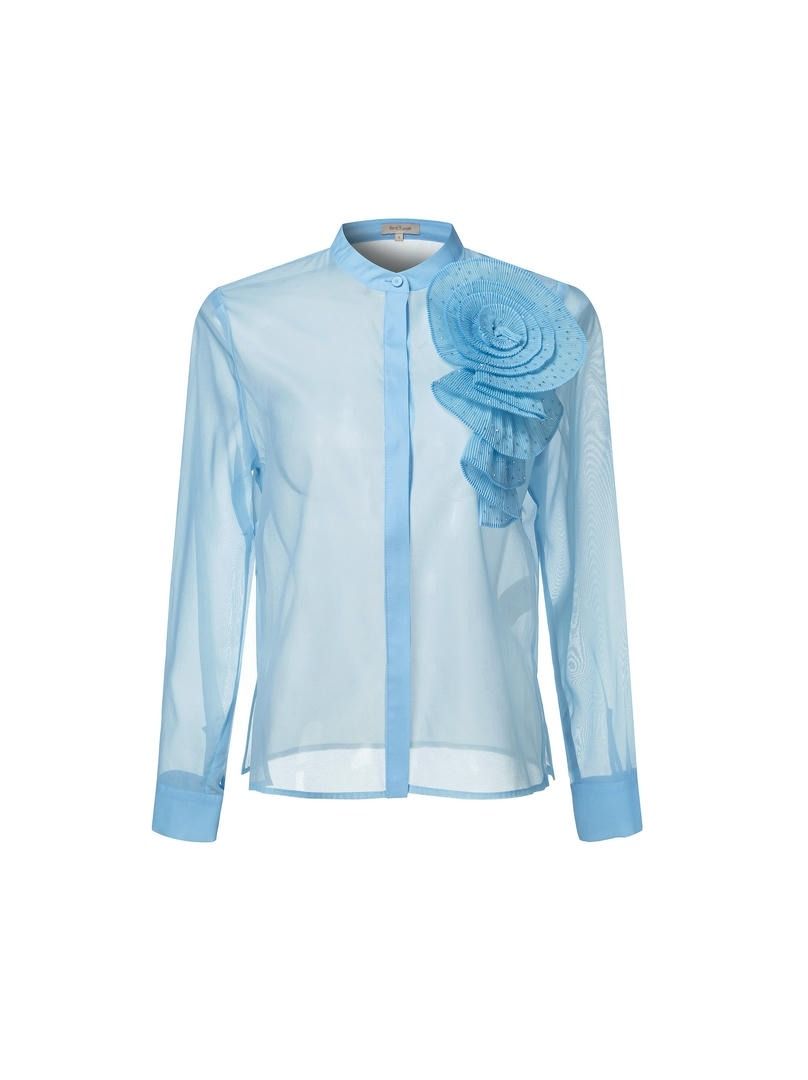 rose details organza blouse