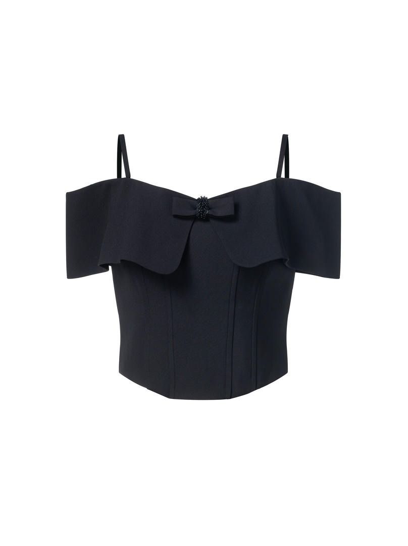 off-shoulder beading details top