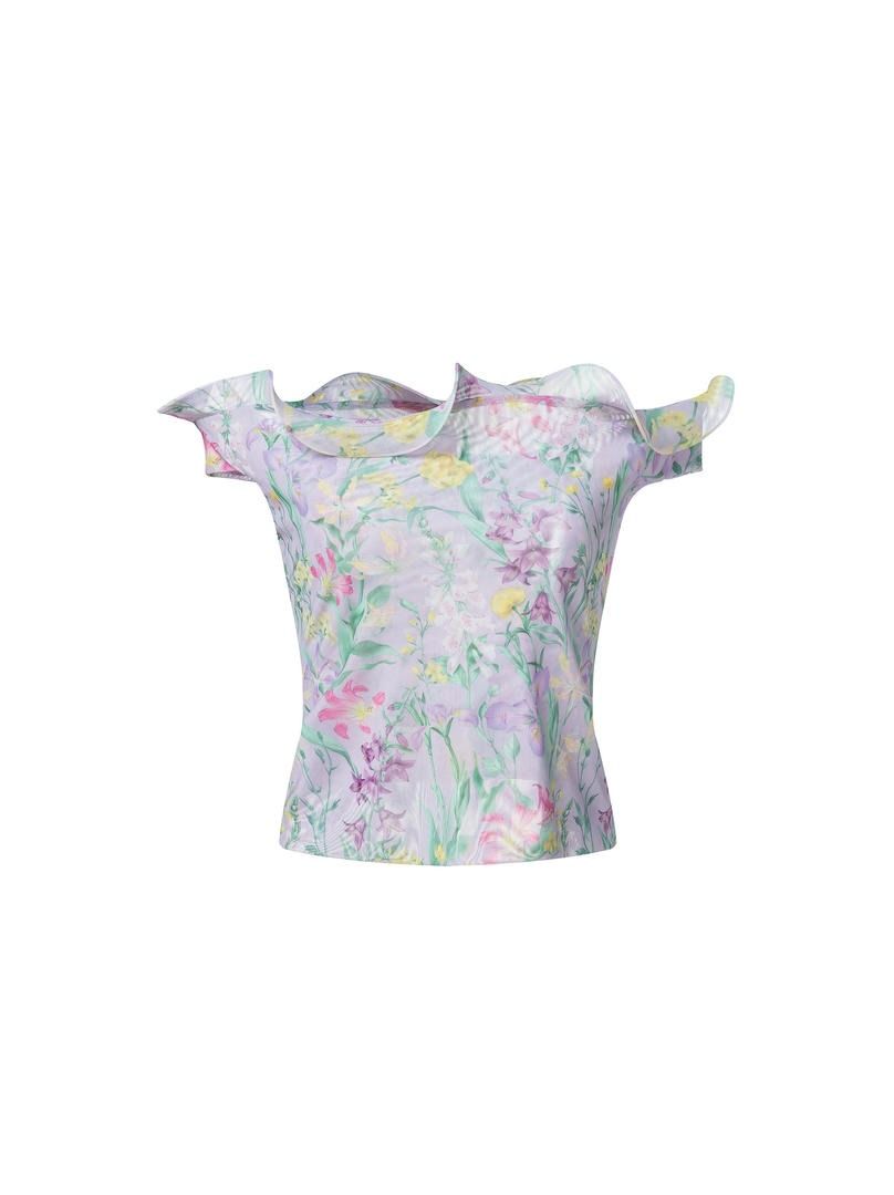 ruffled neckline top