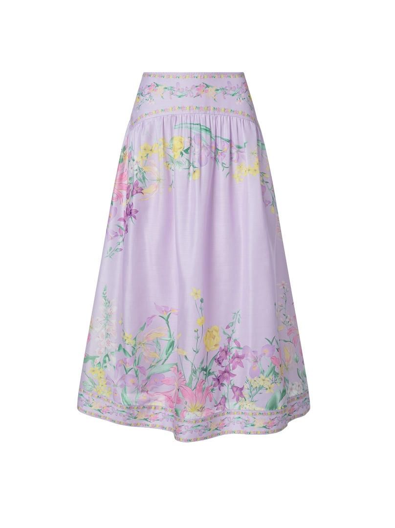 A-line floral skirt