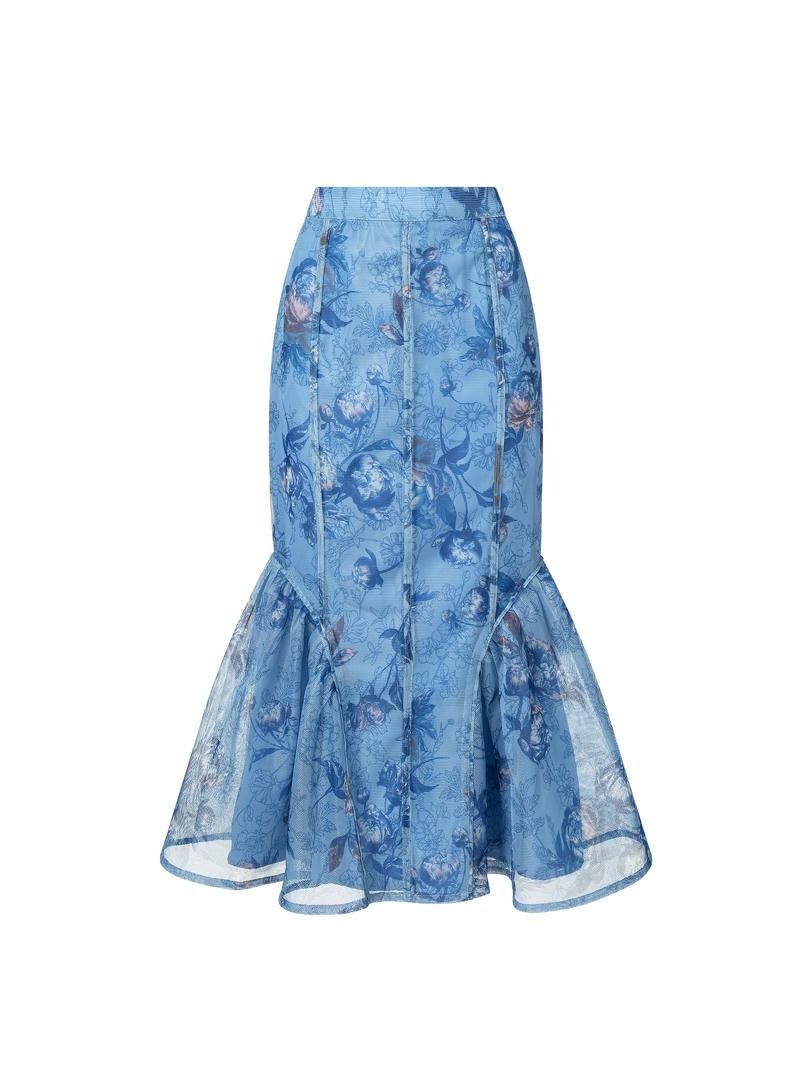 mix print peplum skirt