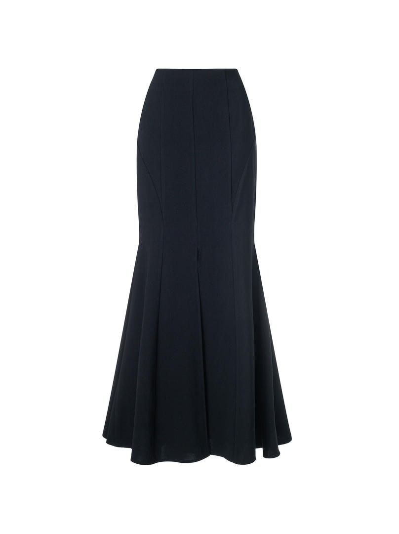 Wavy hem maxi skirt