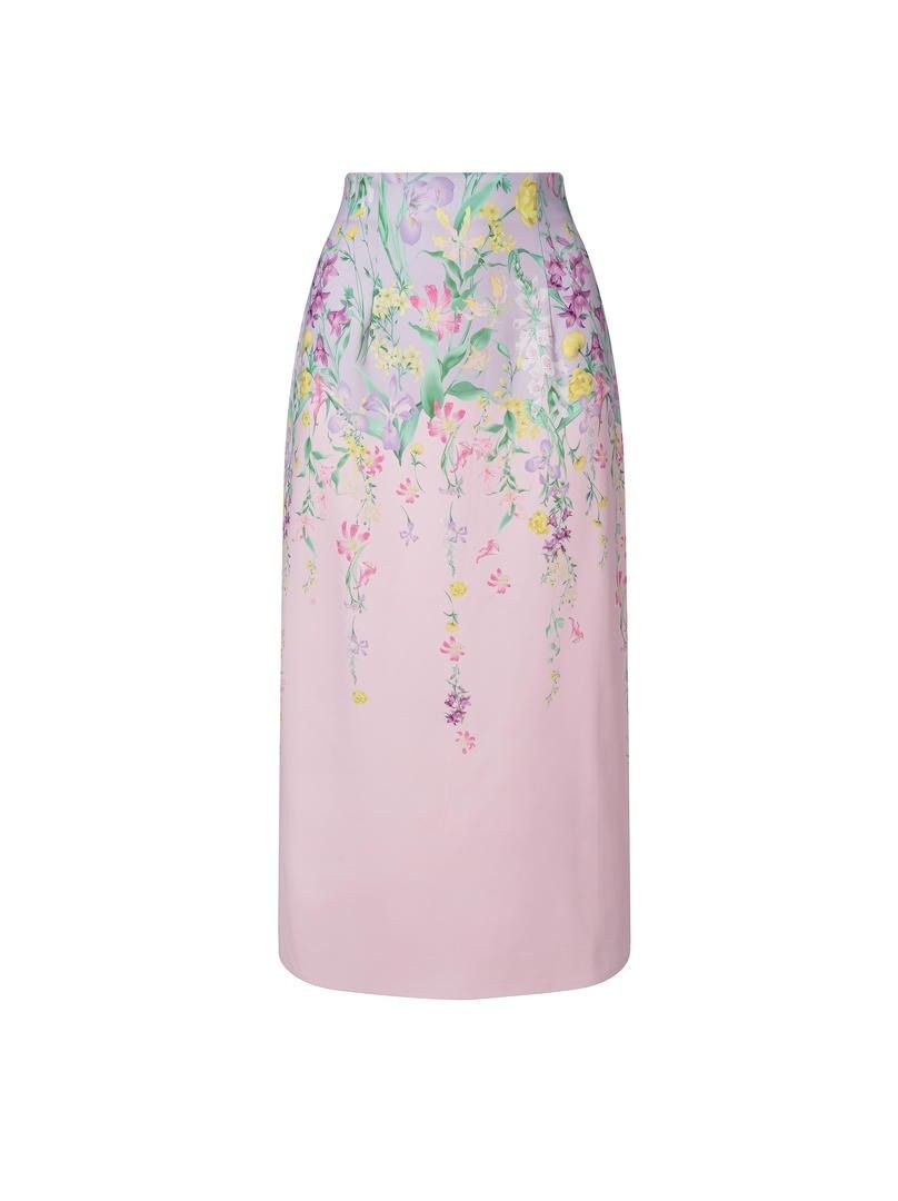 Pencil floral print skirt