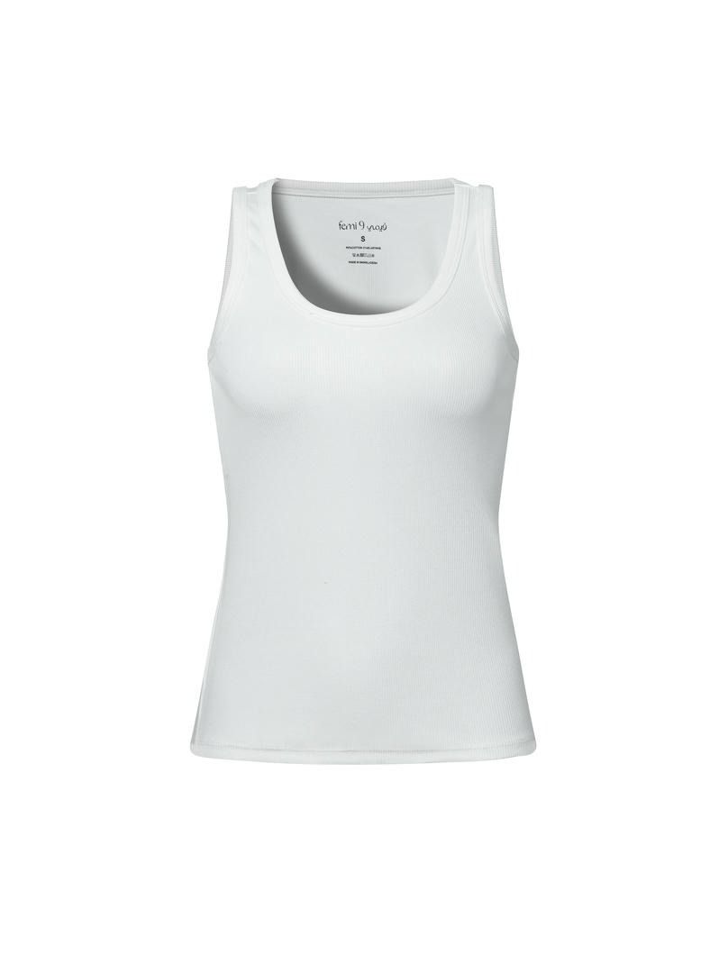 White Solid Tank Top