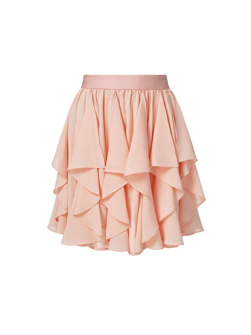 Layered ruffles mini skirt