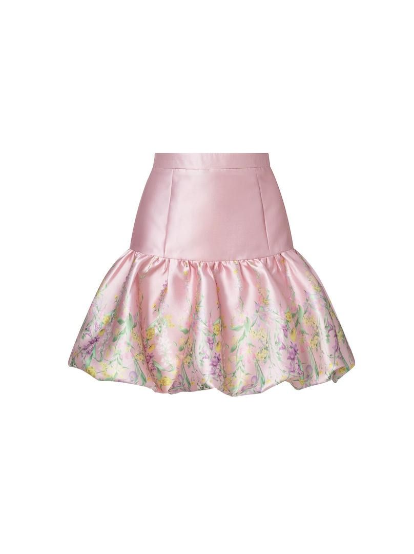 puffed hem mini skirt