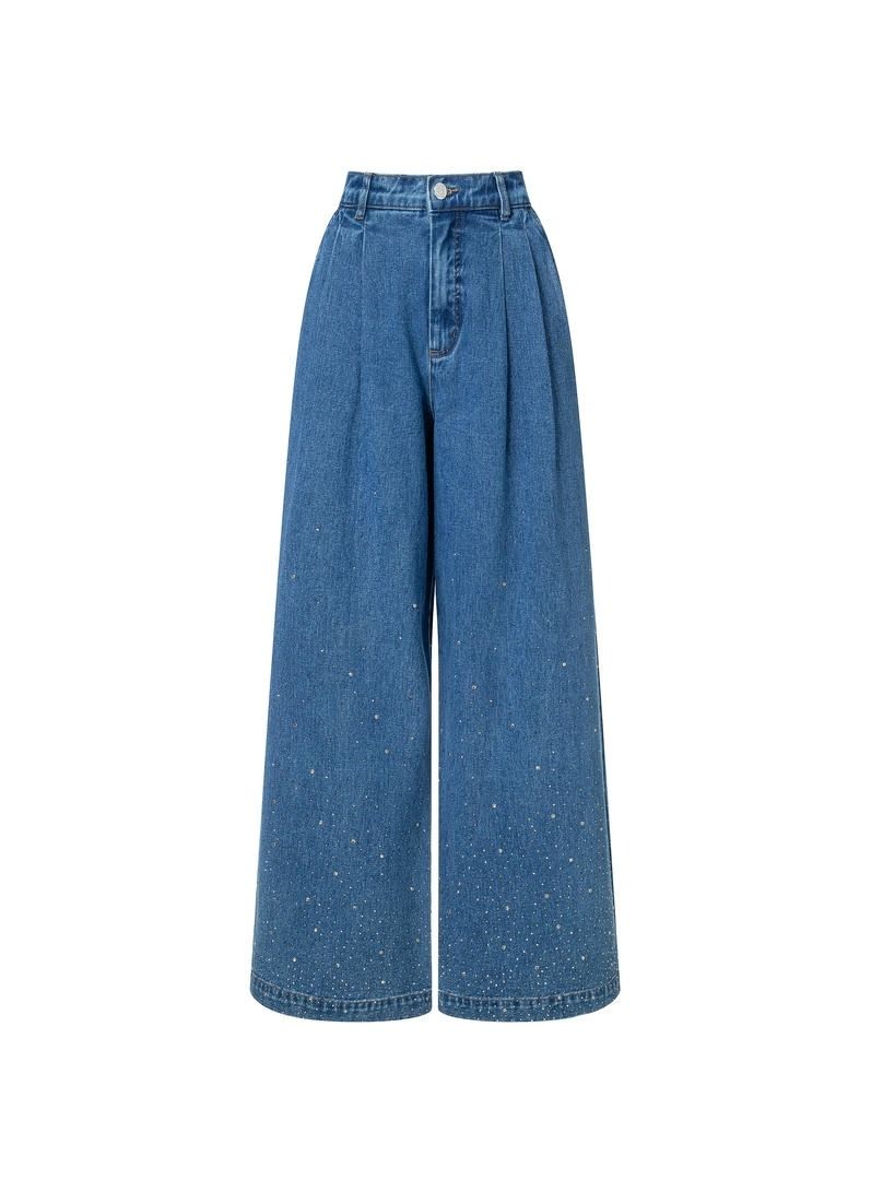 high-waist denim pants