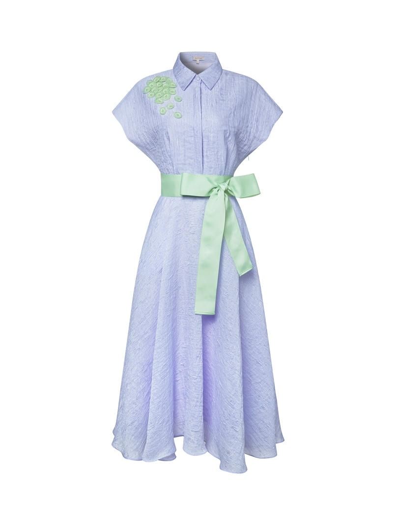 Jacquard shirt dress