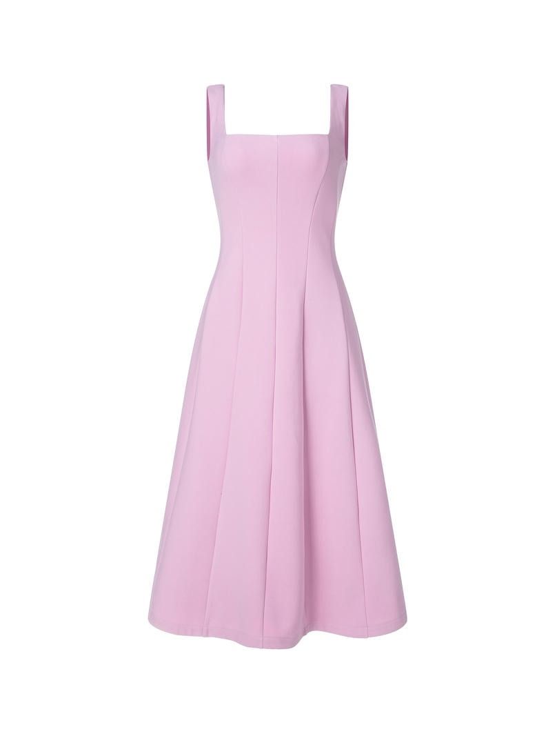 fit and flared pink dress