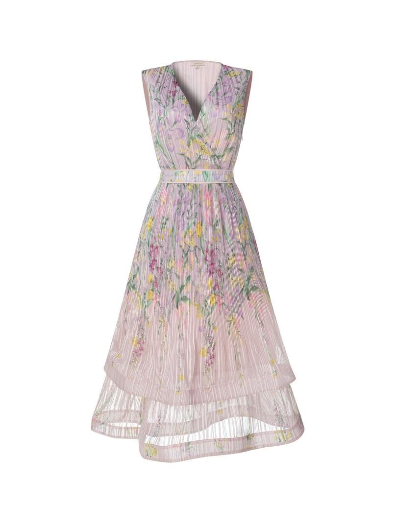 chiffon stripped floral dress