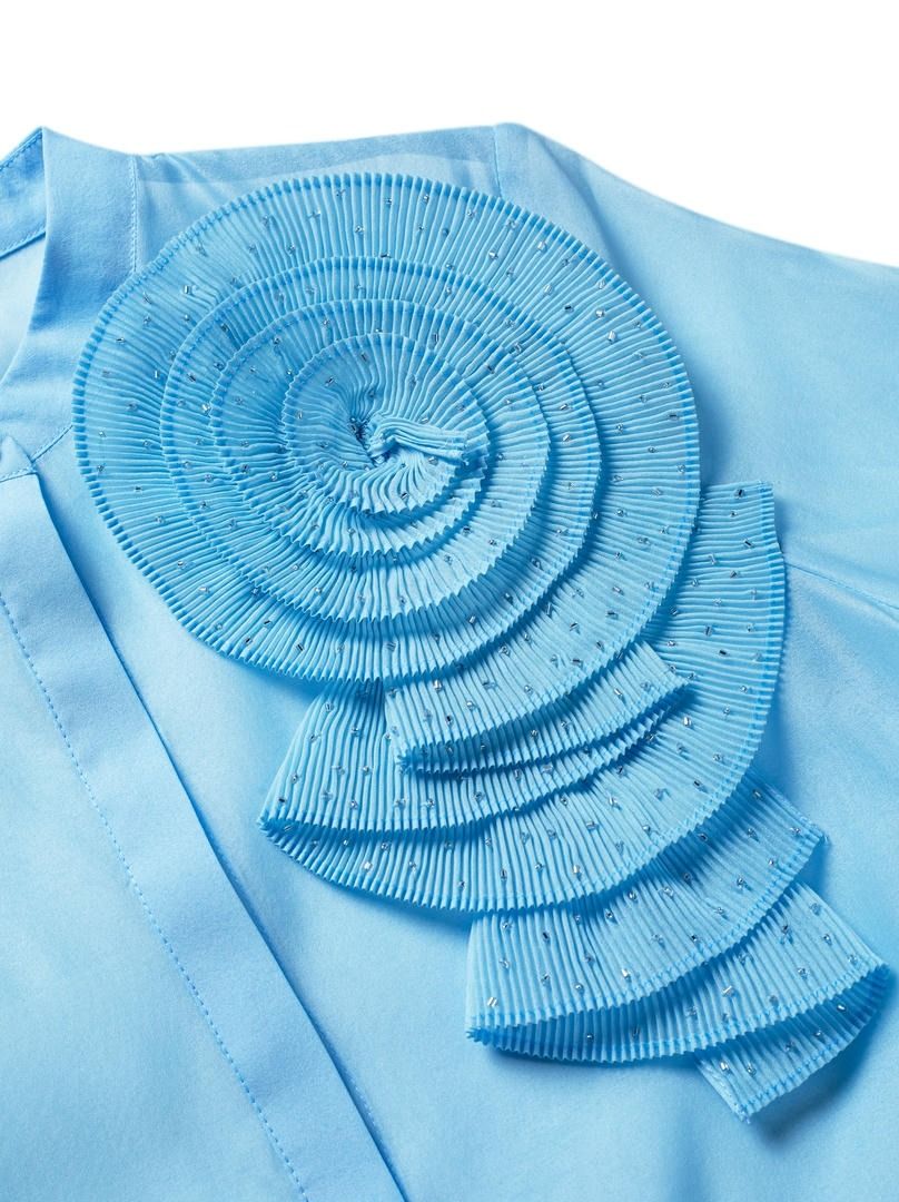 rose details organza blouse