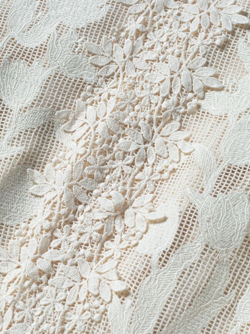 lace appliqué peplum dress