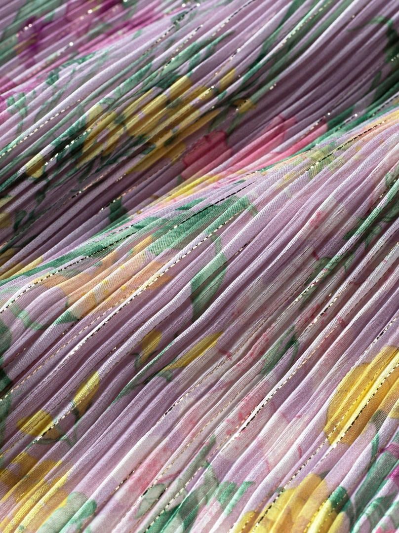 chiffon stripped floral dress