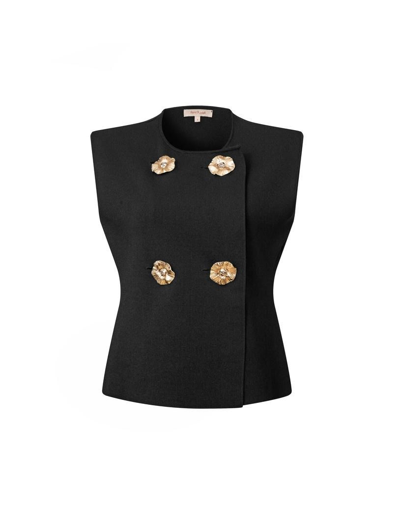 Knit Pullover with Statement Buttons