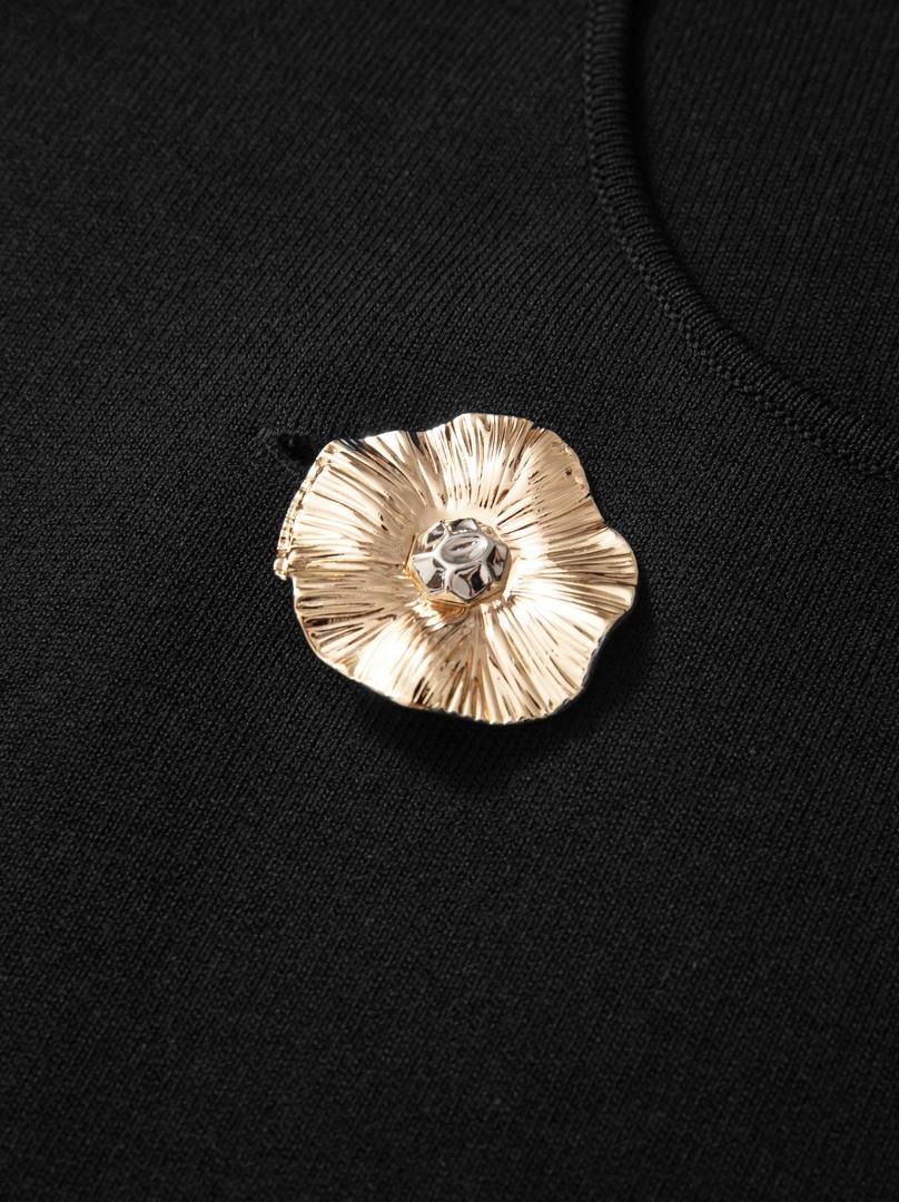 Knit Pullover with Statement Buttons