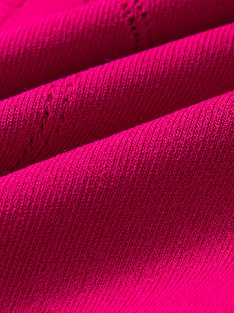 Fuchsia Dress with High Collar