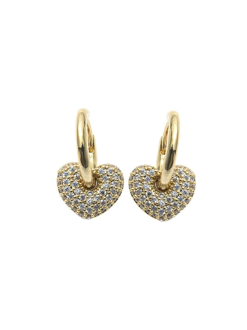 Sparkling Heart Charm Earrings