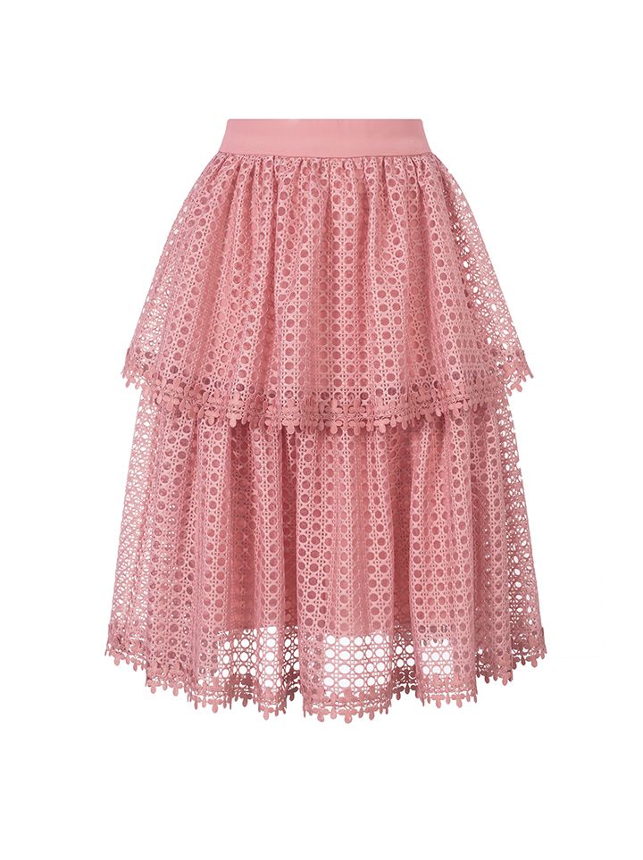 Tiered lace skirt