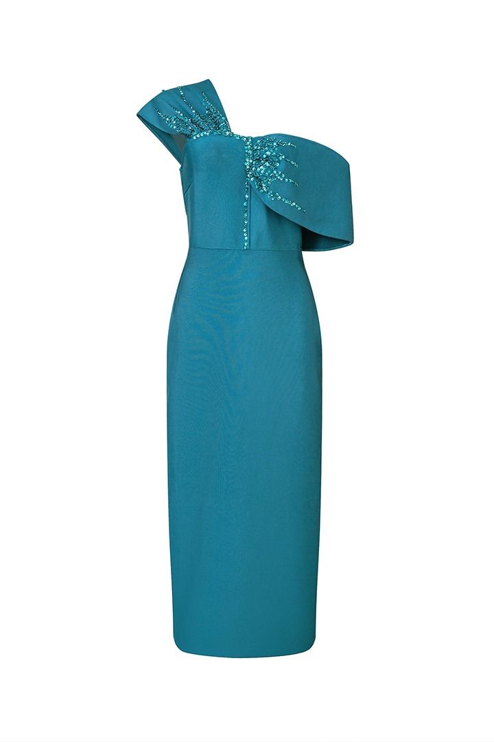 Teal Elegance Knit Dress