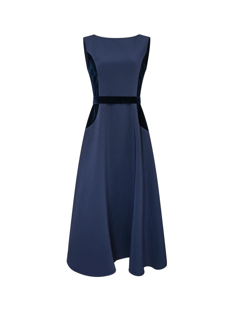 Navy Crepe Dress