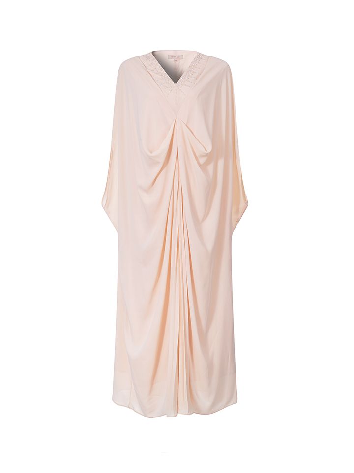 Draped detail chiffon kaftan