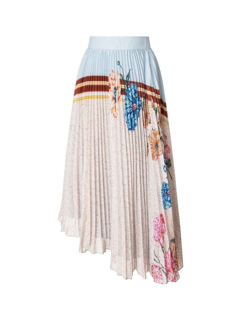 Asymmetric Print Skirt