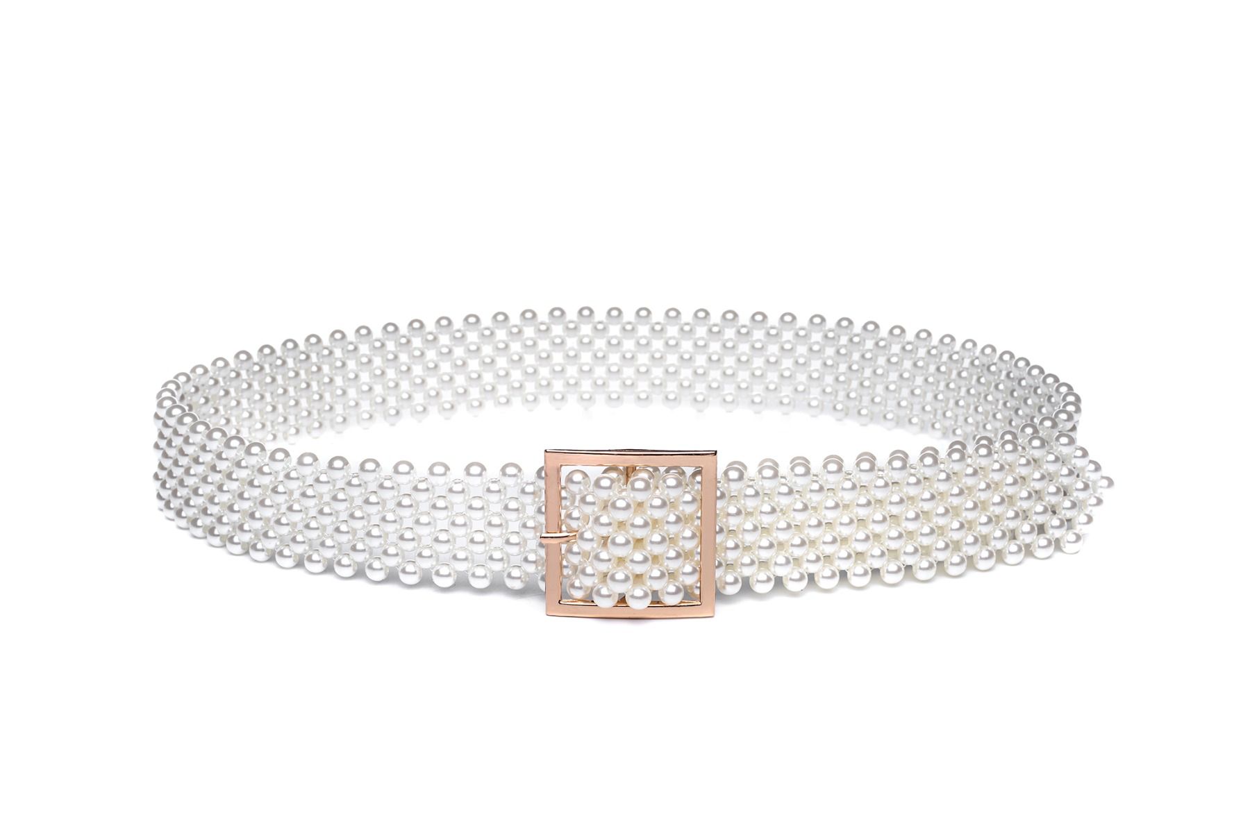 pearls buckle belt