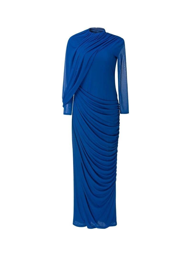 Draped Mesh Dress