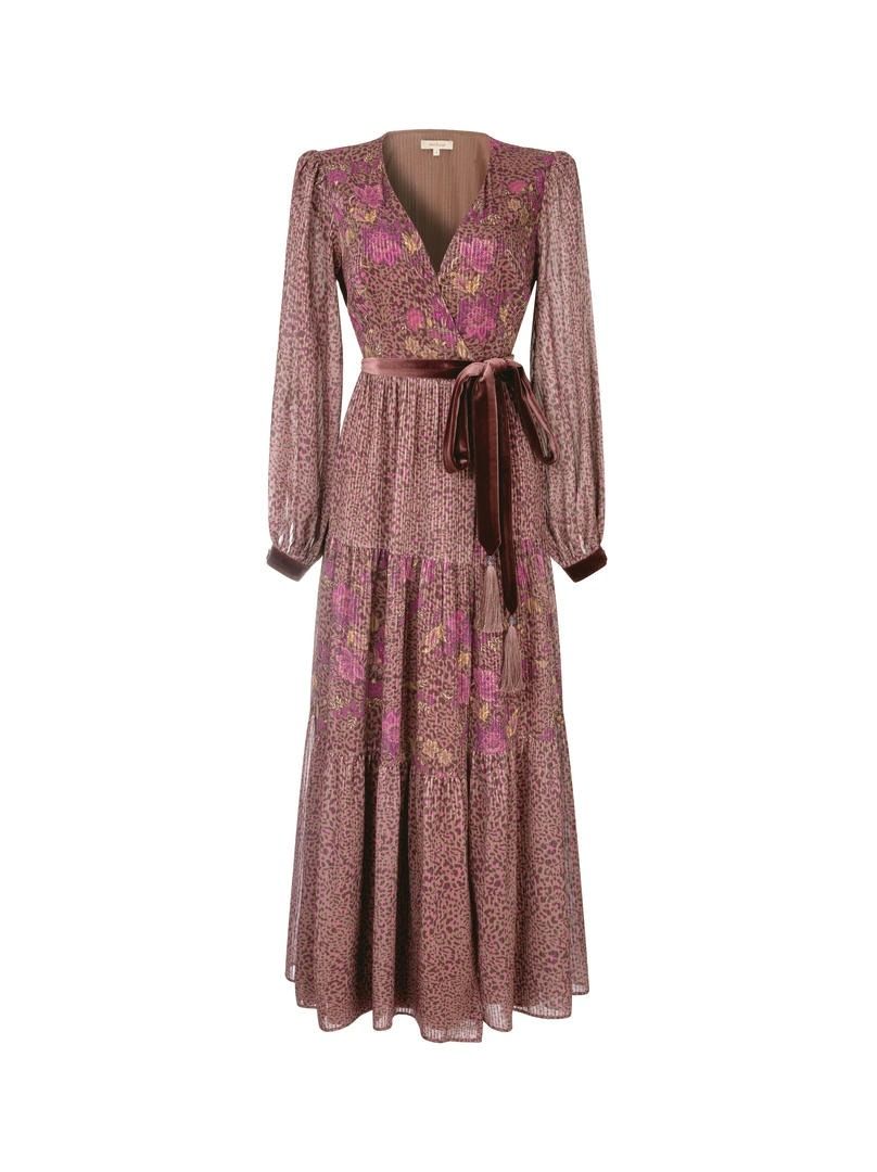 Embroidered Wrap Dress