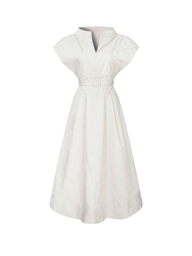 Embroidered A-Line Midi