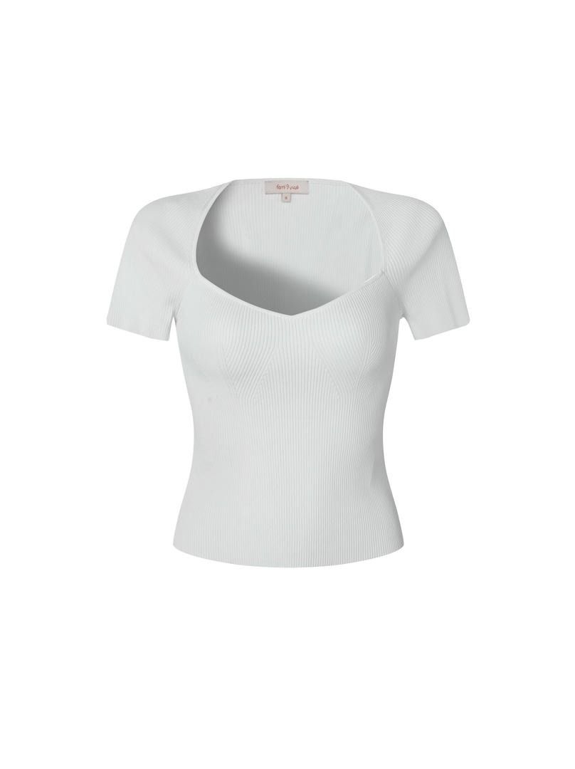 Sweetheart Ribbed Knit Top