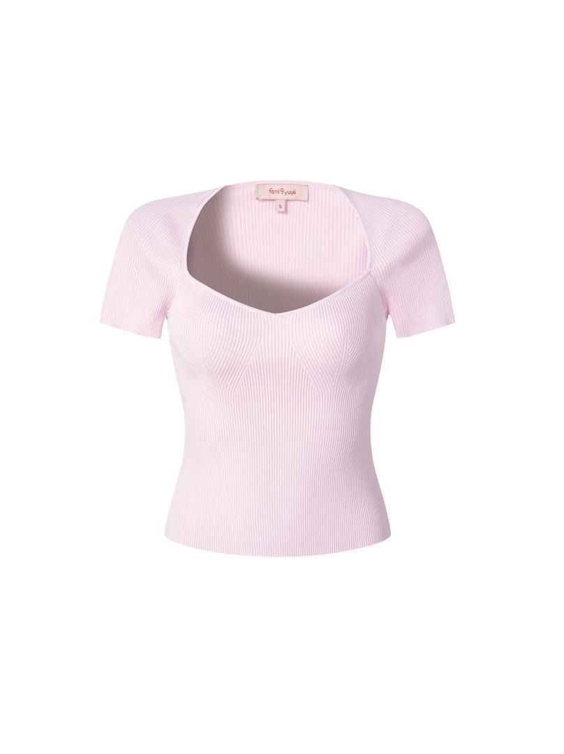 Sweetheart Ribbed Knit Top