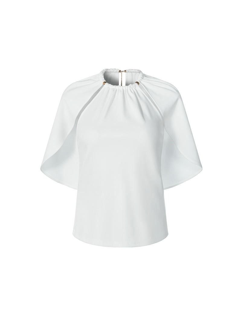 Beaded Chain Cape Fitted Blouse