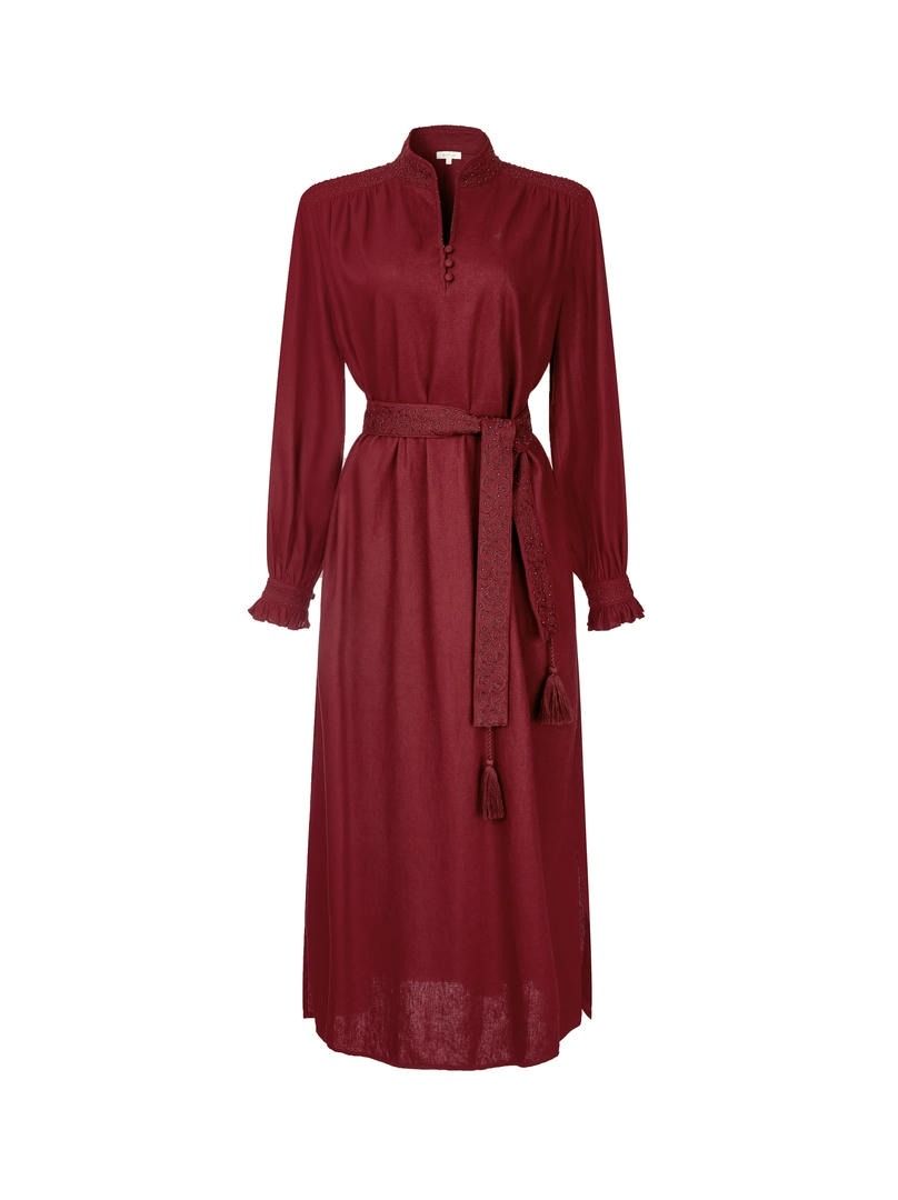 Embroidered Linen Dress