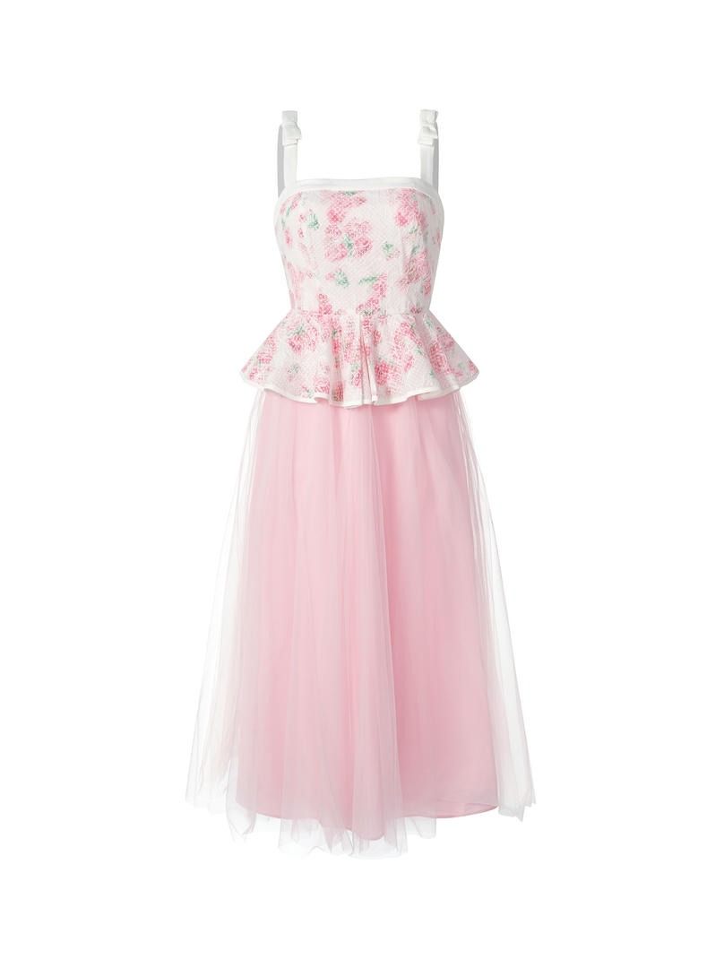 Peplum waist floral dress