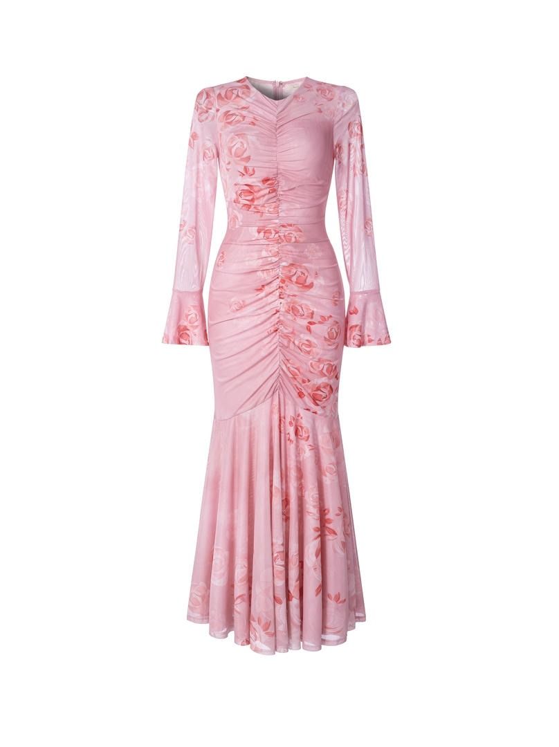 Printed rushed dress