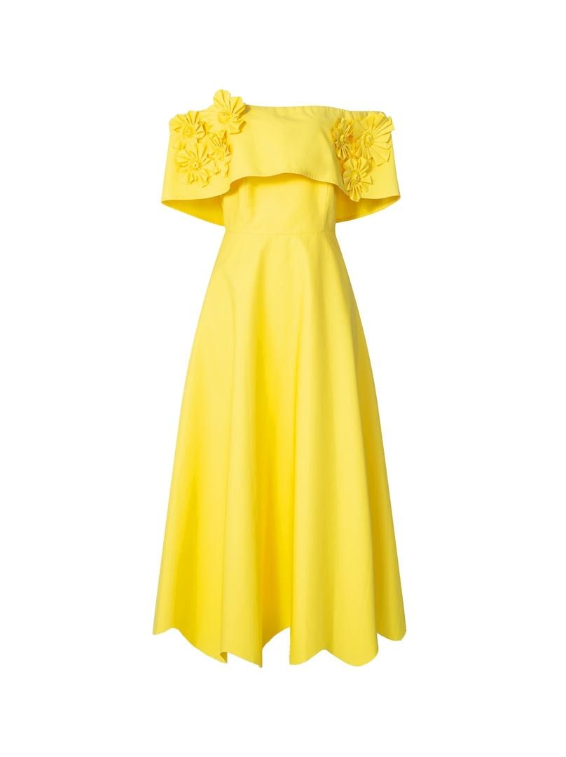 Lemon Blossom Off-Shoulder Dress
