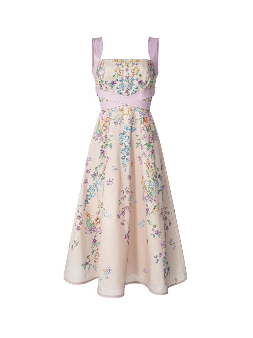 Flared Elegance Printed Dress