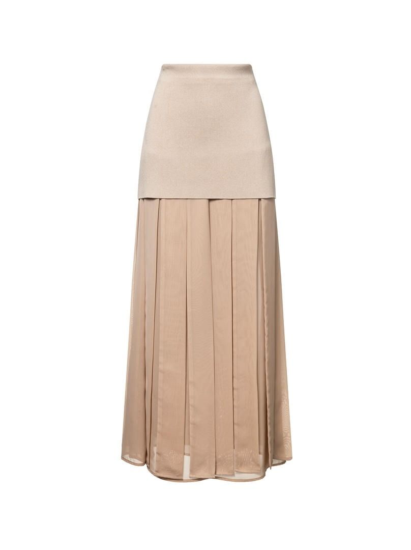 Chiffon Detail Knitted Skirt