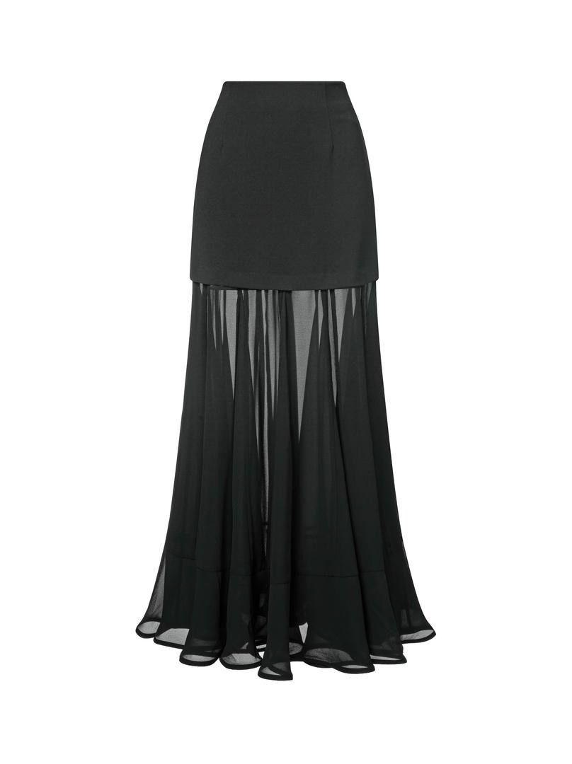 Chiffon fit and flair skirt