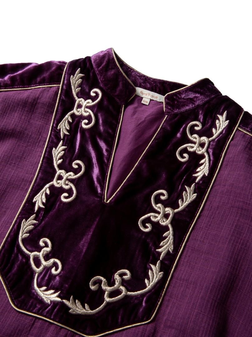 Embroidered Purple Kaftan