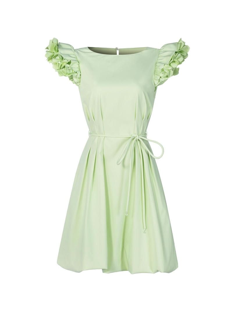 Green flower applique dress