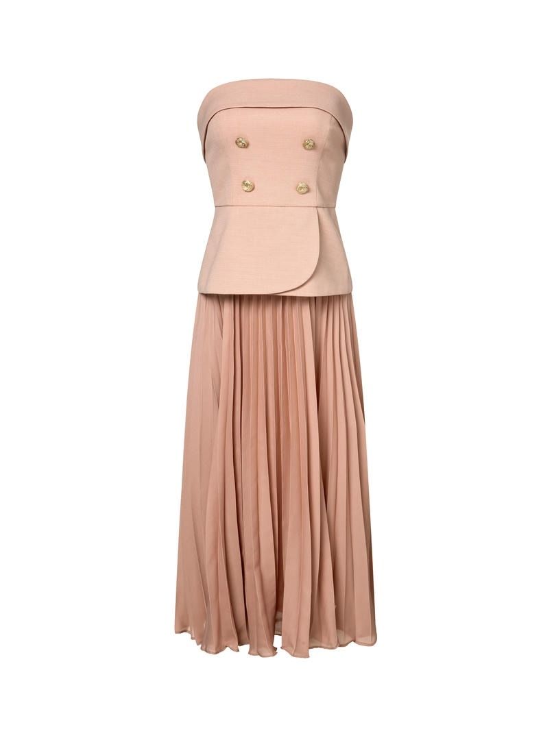 Peplum waist Pleated Skirt