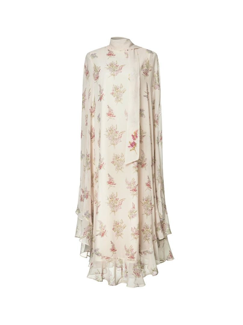 Beaded Scarf Printed Kaftan