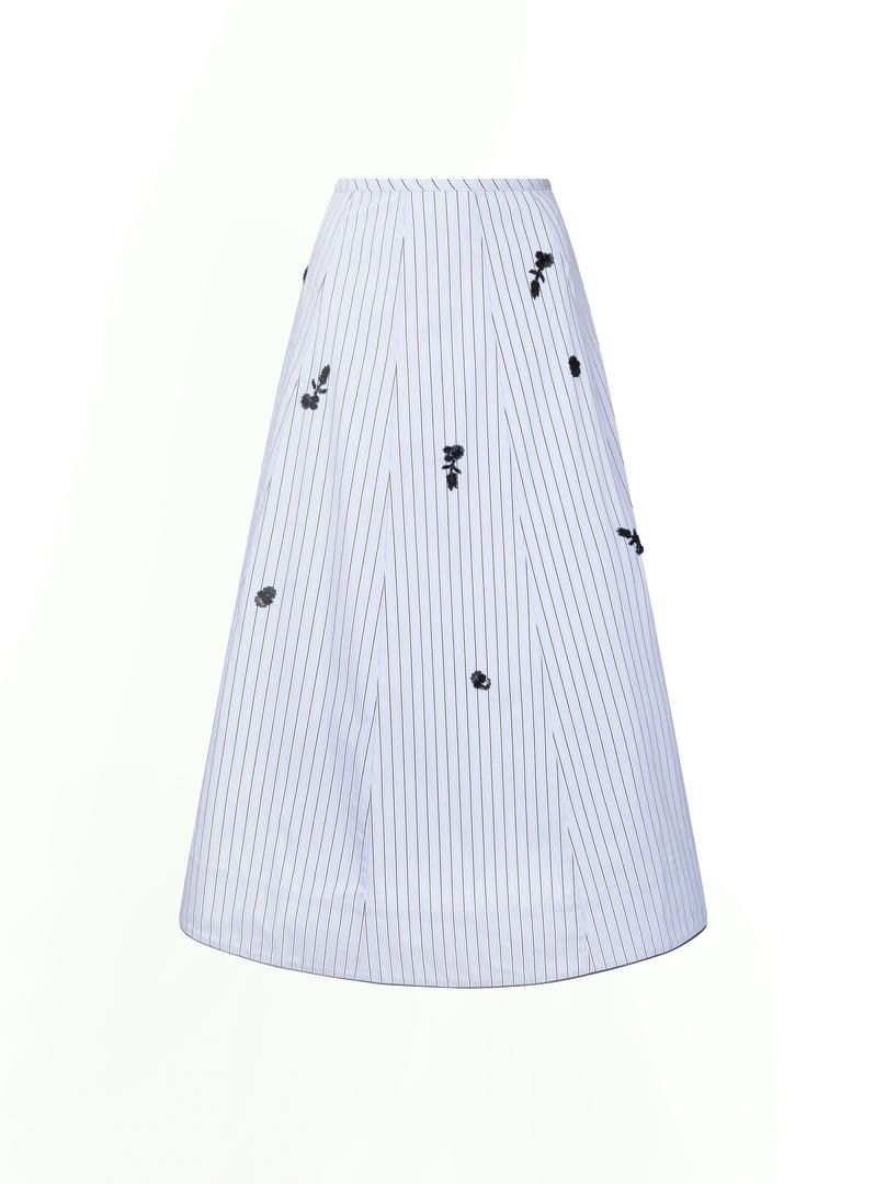 Striped Poplin Skirt