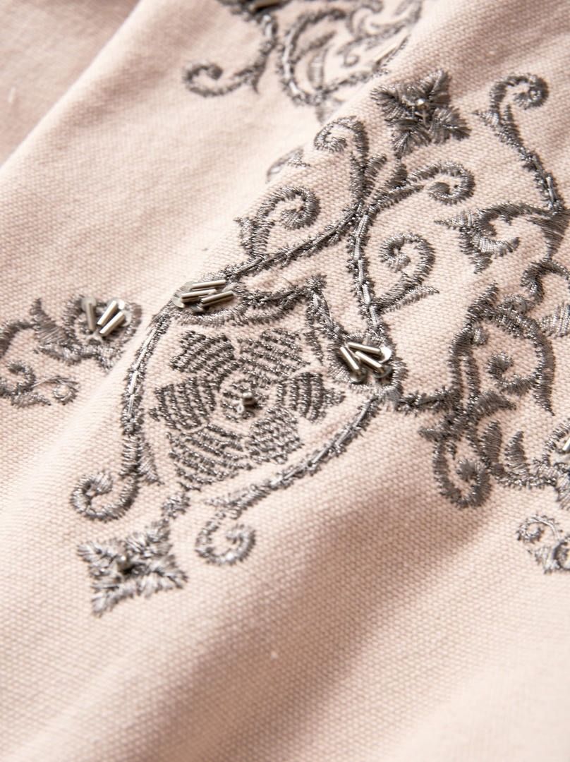 Beige Embroidered Dress