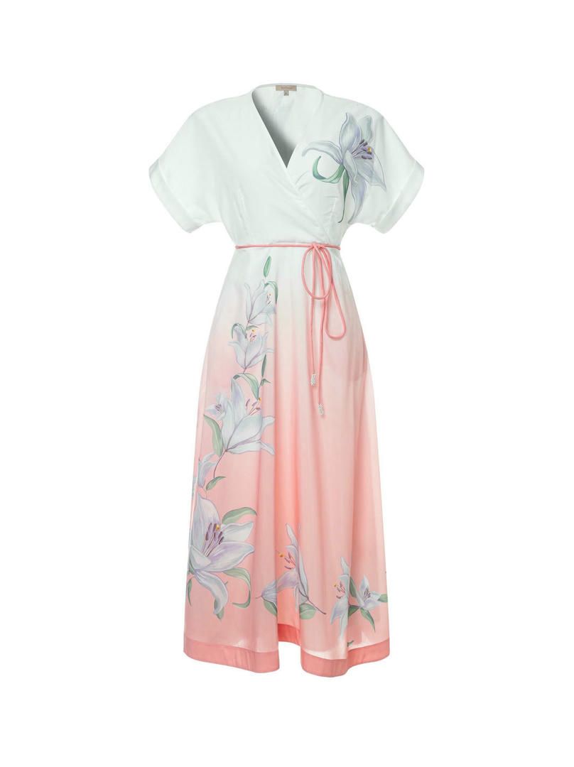 gradient wrap front Dress