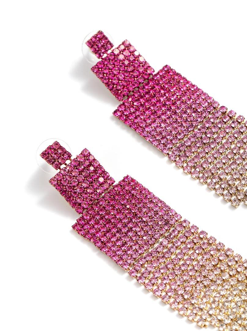 Pink Fringe Earrings